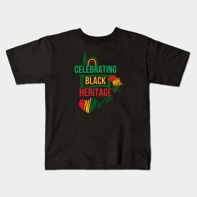 Black Heritage Celebration Kids T-Shirt by Artisan